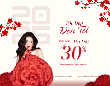 🎉 TÓC ĐẸP ĐÓN TẾT – ƯU ĐÃI 30% DỊCH VỤ HÓA CHẤT TẠI TRAKY HAIR SALON 🎉